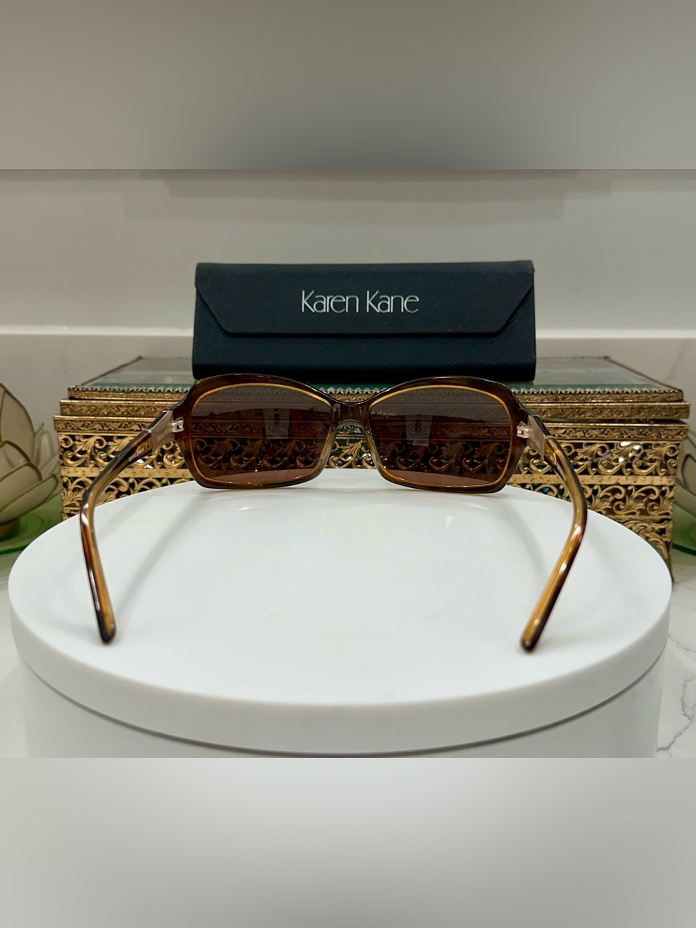 Karen Kane - Dahlia - Tortoiseshell/Honey Sunglasses - VGUC, w/ KK Hard-Case EUC - Picture 6 of 17